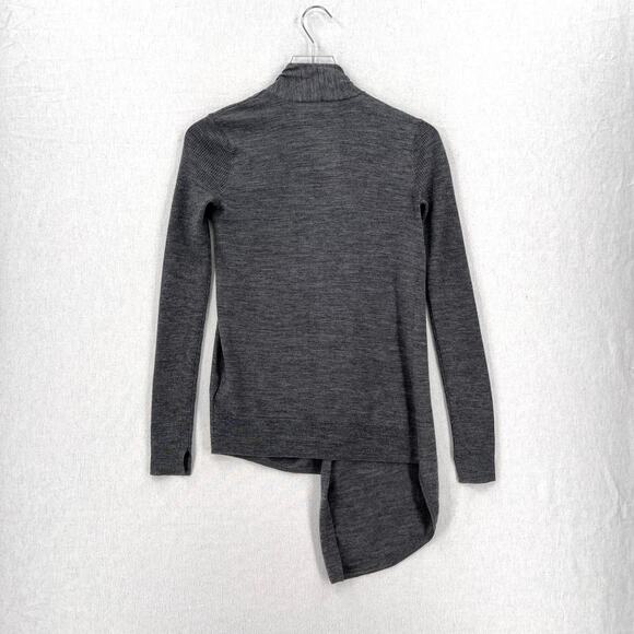 ALLSAINTS Drina Ribbed Cardigan Womens Small Heather Gray Merino Wool Zip - Picture 7 of 16